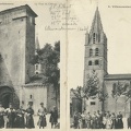 Villemoustaussou - L'église - la Tour du Château (carte double)